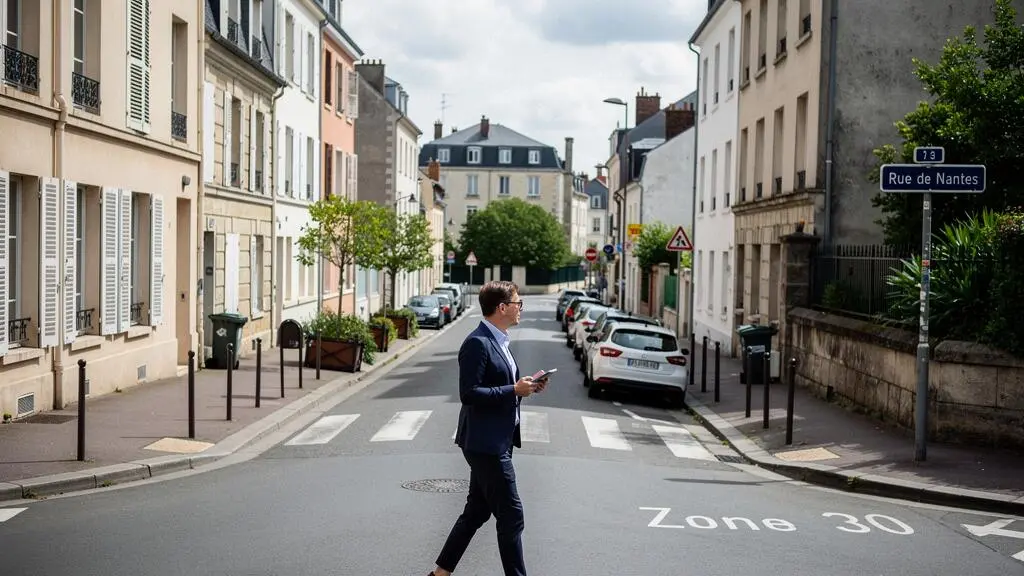 Person evaluating the residential neighborhood and street environment in Nantes